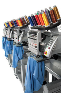Melco EMT16 modular embroidery machine systems