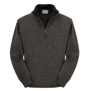 British wool quarter-zip sweater
